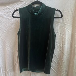 Green Velvet Flowing Tank Top from J Crew